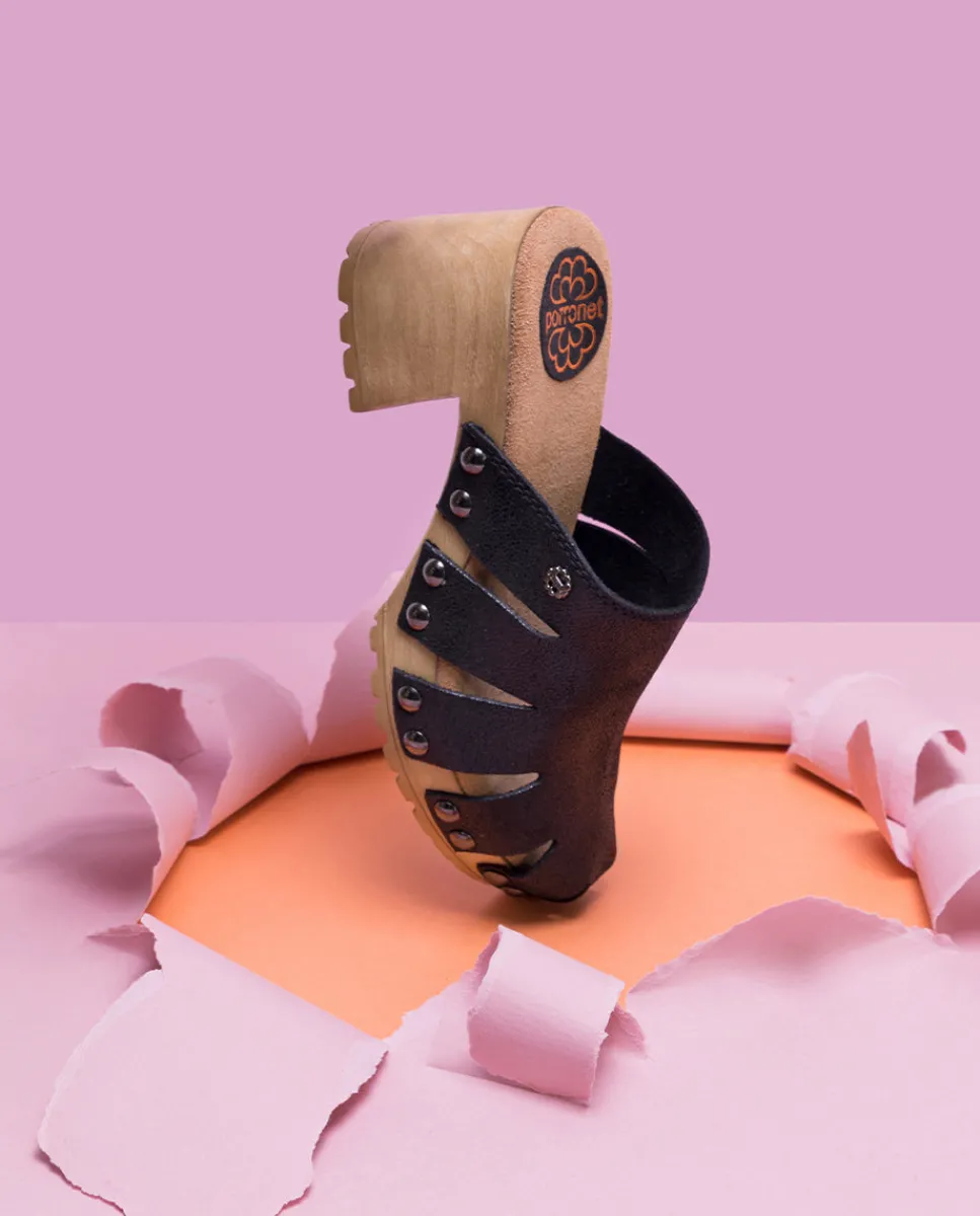 PORRONET Sandalia Tacón Medio Negro Samira Online