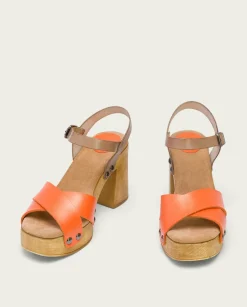 PORRONET Sandalia Tacón Naranja Vega Hot
