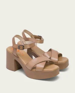PORRONET Sandalia Tacón Piel Taupe Zoe Sale