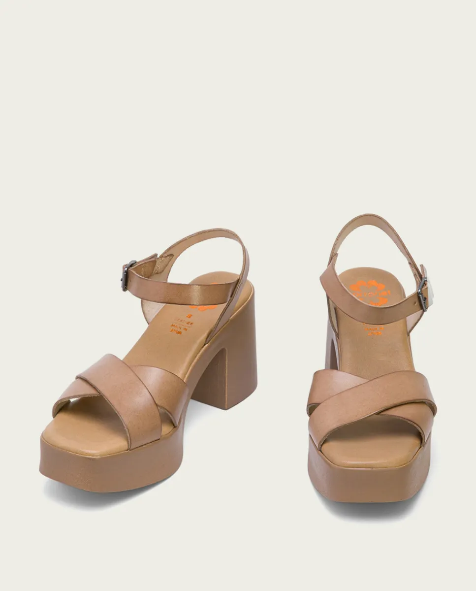 PORRONET Sandalia Tacón Piel Taupe Zoe Sale