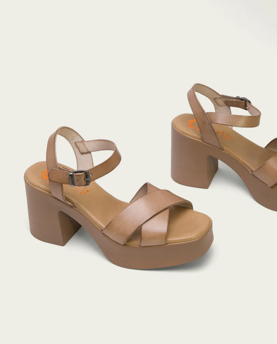 PORRONET Sandalia Tacón Piel Taupe Zoe Sale