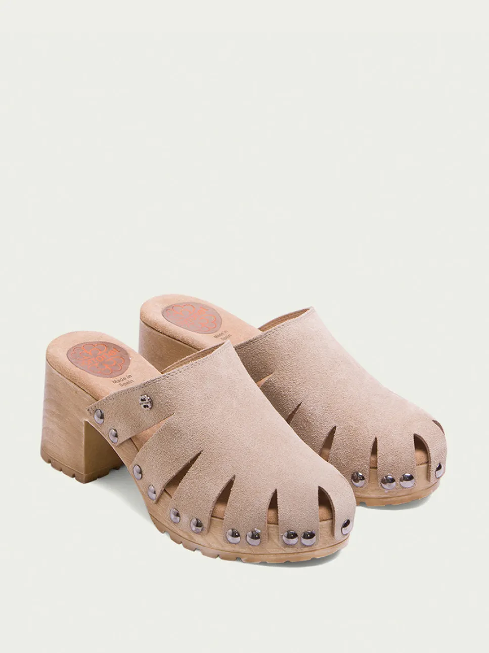 PORRONET Sandalia Tacón Serraje Arena Gia Outlet