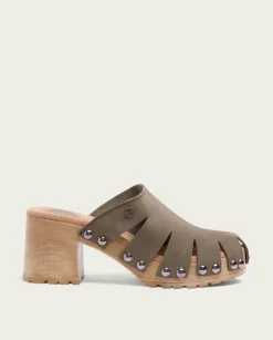 PORRONET Sandalia Tacón Serraje Kaki Gia Hot