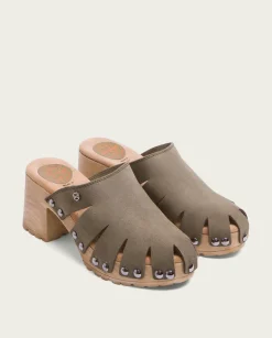 PORRONET Sandalia Tacón Serraje Kaki Gia Hot