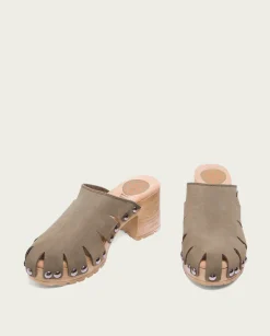 PORRONET Sandalia Tacón Serraje Kaki Gia Hot