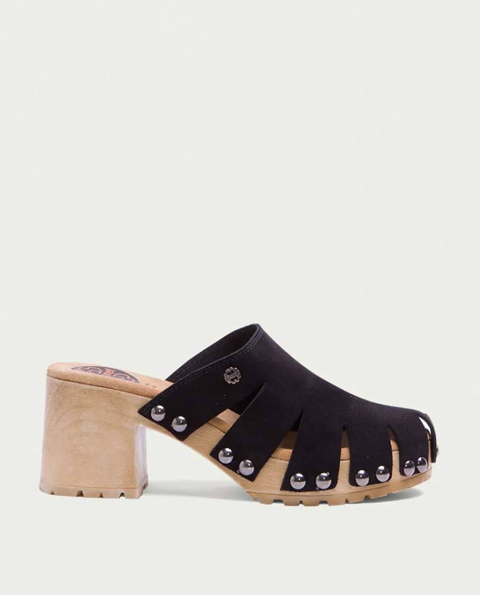 PORRONET Sandalia Tacón Serraje Negro Gia Best