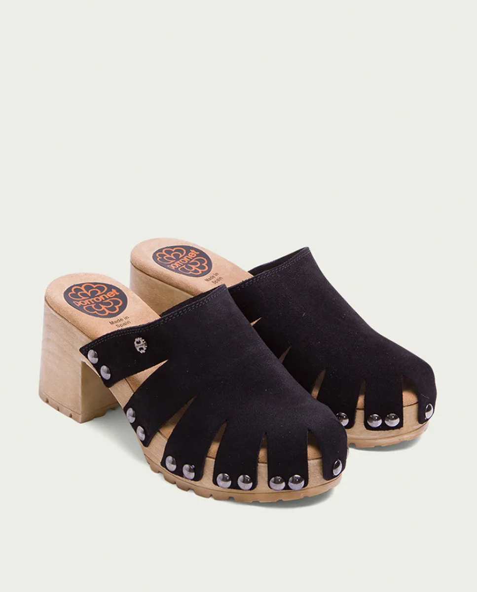 PORRONET Sandalia Tacón Serraje Negro Gia Best